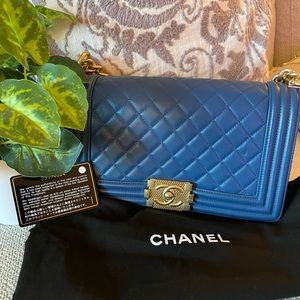 Authentic Lambskin Chanel Boy handbag